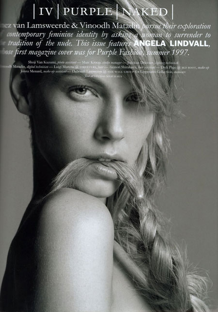 Here are some pictures of model Angela Lindvall showing off her naked boy 
